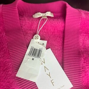 WAYF Fuchsia V-Neck Sweater for Women